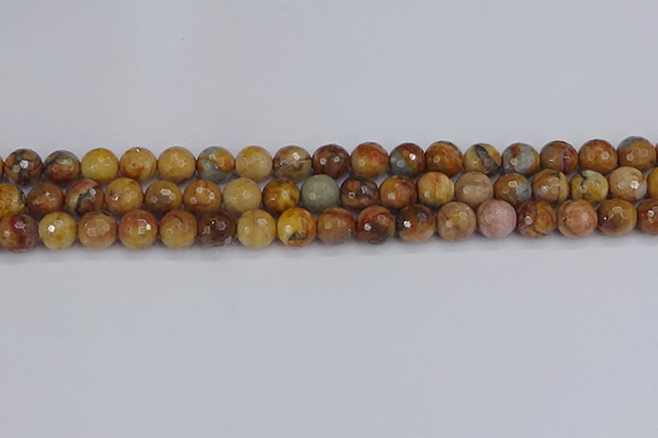 CVJ23 15.5 inches 8mm faceted round venus jasper beads wholesale