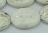 CWB02 15.5 inches 25*35mm oval natural white howlite gemstone beads