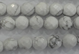 CWB213 15.5 inches 10mm faceted round natural white howlite beads