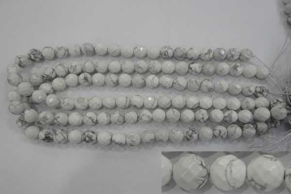 CWB213 15.5 inches 10mm faceted round natural white howlite beads