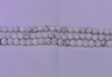 CWB220 15.5 inches 4mm round matte white howlite beads