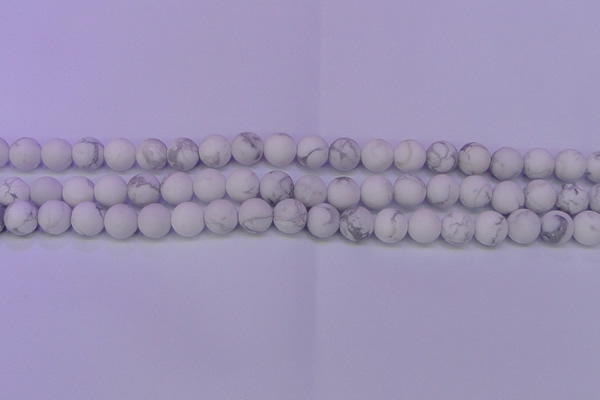 CWB220 15.5 inches 4mm round matte white howlite beads