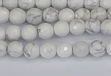 CWB230 15.5 inches 4mm faceted round white howlite beads