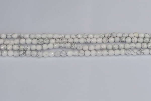 CWB230 15.5 inches 4mm faceted round white howlite beads