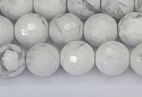 CWB232 15.5 inches 8mm faceted round white howlite beads