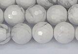 CWB233 15.5 inches 10mm faceted round white howlite beads