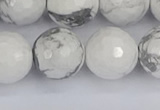 CWB235 15.5 inches 14mm faceted round white howlite beads