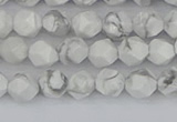 CWB238 15.5 inches 6mm faceted nuggets white howlite beads