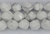 CWB239 15.5 inches 8mm faceted nuggets white howlite beads