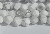 CWB244 15.5 inches 6mm faceted nuggets matte white howlite beads