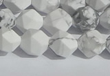 CWB245 15.5 inches 8mm faceted nuggets matte white howlite beads