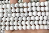 CWB252 15.5 inches 8mm round matte white howlite beads wholesale