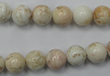 CWB314 15.5 inches 12mm round natural howlite turquoise beads