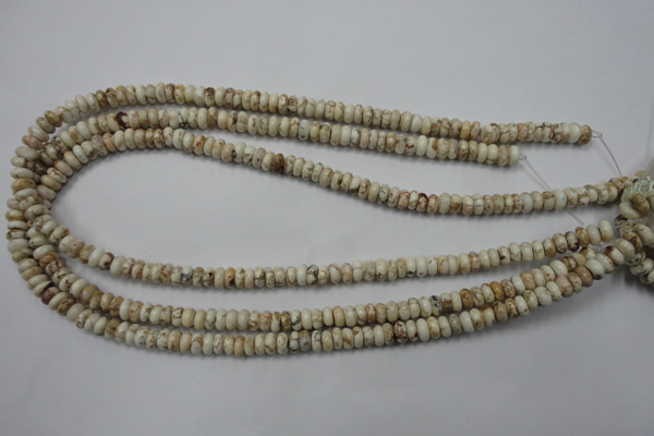 CWB320 15.5 inches 3*6mm rondelle natural howlite turquoise beads