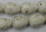 CWB333 15.5 inches 15*20mm teardrop howlite turquoise beads