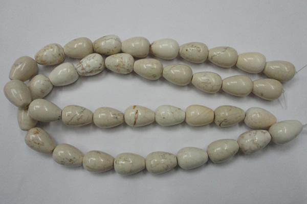 CWB334 15.5 inches 15*22mm teardrop howlite turquoise beads