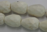 CWB338 15.5 inches 15*22mm faceted teardrop howlite turquoise beads