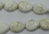 CWB363 15.5 inches 12*16mm flat teardrop howlite turquoise beads