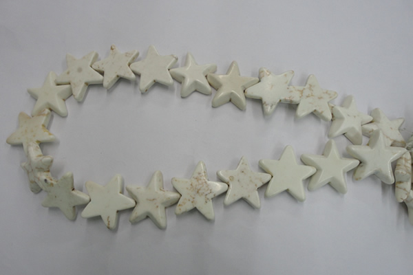 CWB379 15.5 inches 25*25mm star howlite turquoise beads wholesale