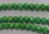 CWB390 15.5 inches 4mm faceted round howlite turquoise beads