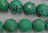 CWB406 15.5 inches 16mm faceted round howlite turquoise beads