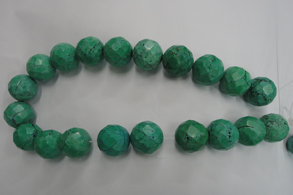 CWB408 15.5 inches 20mm faceted round howlite turquoise beads