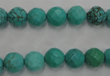 CWB412 15.5 inches 8mm faceted round howlite turquoise beads