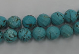 CWB422 15.5 inches 8mm faceted round howlite turquoise beads