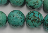 CWB428 15.5 inches 18mm faceted round howlite turquoise beads