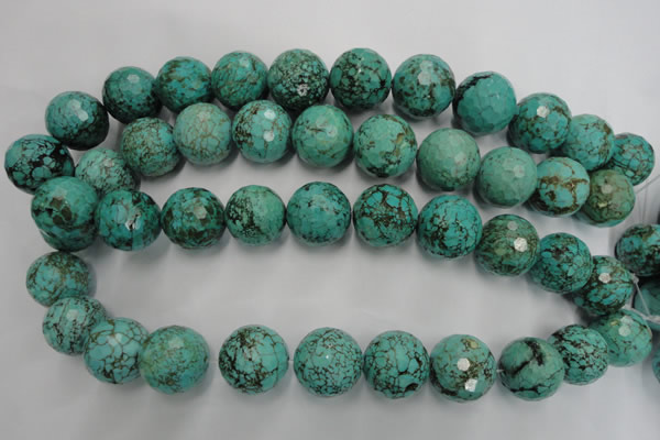 CWB428 15.5 inches 18mm faceted round howlite turquoise beads