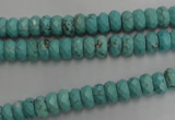 CWB440 15.5 inches 4*6mm faceted rondelle howlite turquoise beads