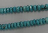 CWB441 15.5 inches 4*6mm faceted rondelle howlite turquoise beads