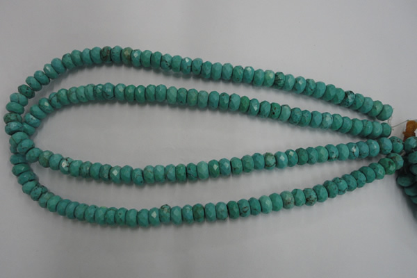 CWB442 15.5 inches 5*8mm faceted rondelle howlite turquoise beads