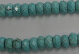 CWB443 15.5 inches 5*8mm faceted rondelle howlite turquoise beads