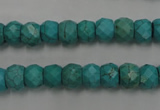 CWB444 15.5 inches 6*8mm faceted rondelle howlite turquoise beads