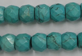 CWB450 15.5 inches 10*12mm faceted rondelle howlite turquoise beads