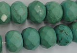 CWB456 15.5 inches 12*16mm faceted rondelle howlite turquoise beads