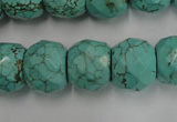 CWB458 15.5 inches 13*15mm faceted rondelle howlite turquoise beads