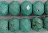 CWB459 15.5 inches 12*18mm faceted rondelle howlite turquoise beads