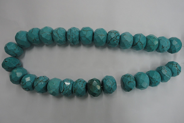 CWB460 15.5 inches 13*18mm faceted rondelle howlite turquoise beads