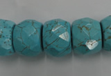 CWB461 15.5 inches 14*20mm faceted rondelle howlite turquoise beads