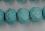 CWB462 15.5 inches 14*20mm faceted rondelle howlite turquoise beads