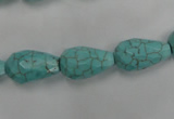 CWB471 15.5 inches 10*16mm faceted teardrop howlite turquoise beads