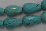 CWB473 15.5 inches 12*20mm faceted teardrop howlite turquoise beads