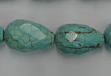 CWB475 15.5 inches 15*22mm faceted teardrop howlite turquoise beads