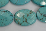 CWB516 15.5 inches 18*25mm faceted oval howlite turquoise beads