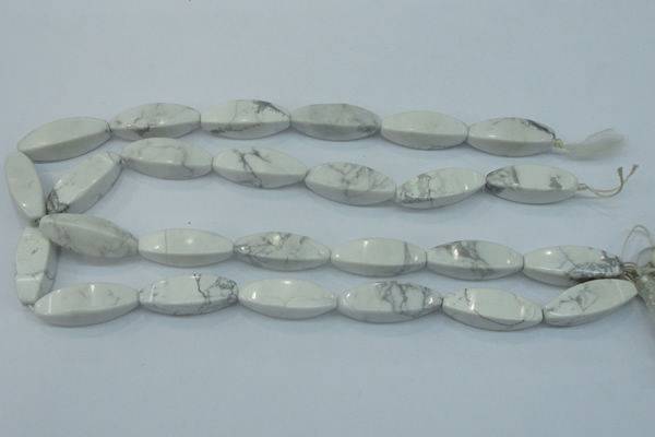 CWB52 15.5 inches 10*30mm twisted rice natural white howlite gemstone beads