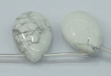 CWB54 20*30mm top-drilled teardrop natural white howlite gemstone beads