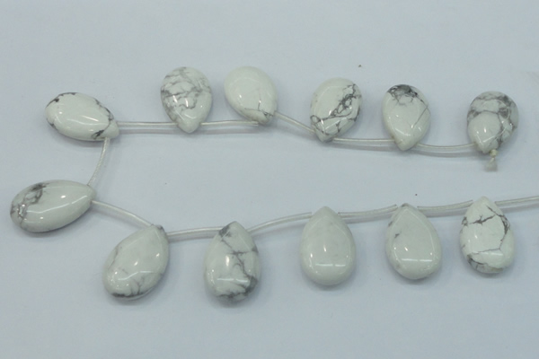 CWB54 20*30mm top-drilled teardrop natural white howlite gemstone beads