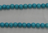 CWB552 15.5 inches 4mm round howlite turquoise beads wholesale